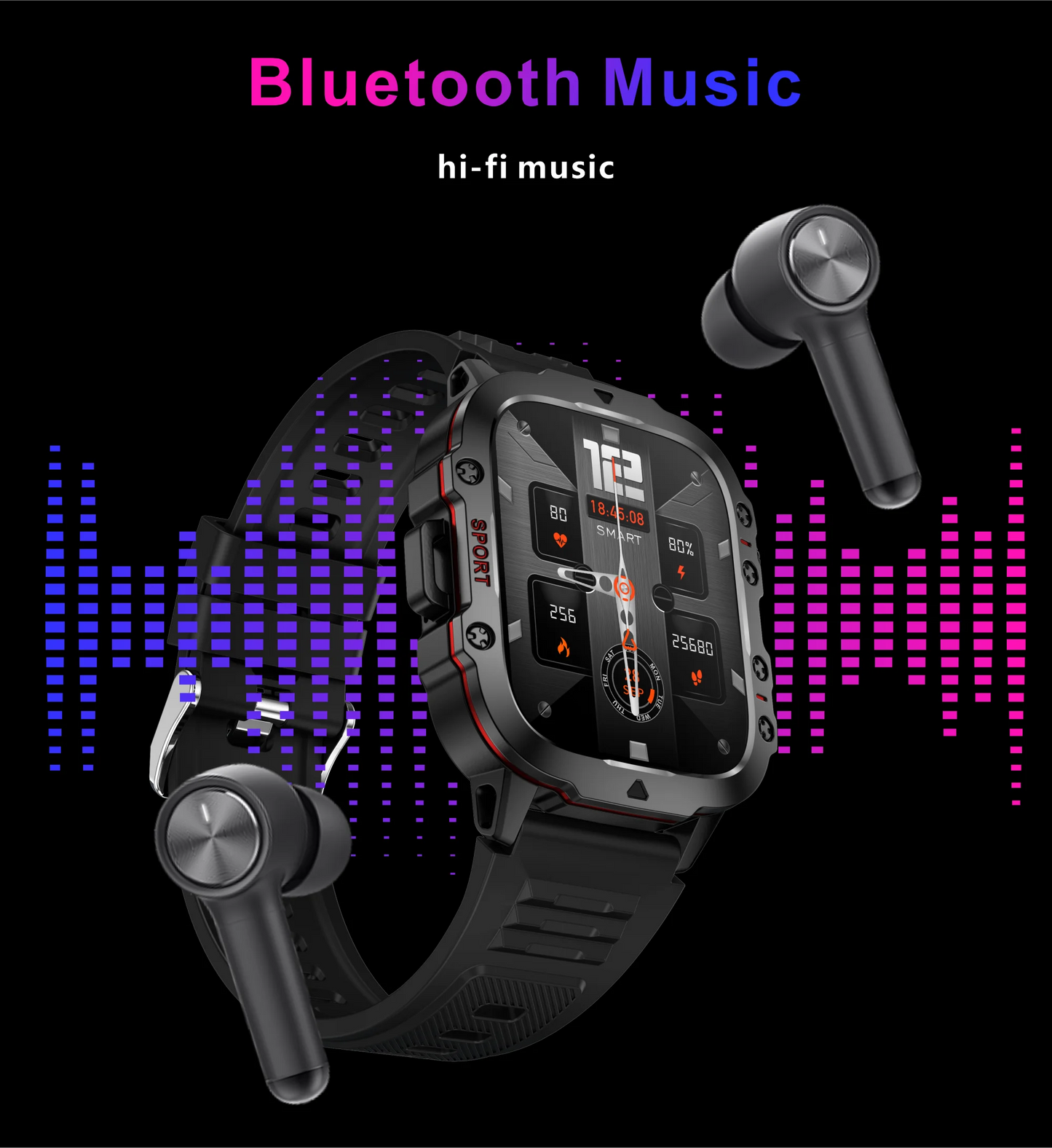 LIGE 1.96" Smart Watch Bluetooth Call & Voice Assistant | Waterproof Fitness Tracker for Men