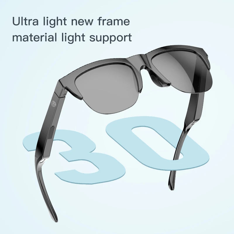 Bluetooth Lenses Man Water Proof Smartglass Stereo Connected Bezel Smartglasses Polarized Men's Sunglasses