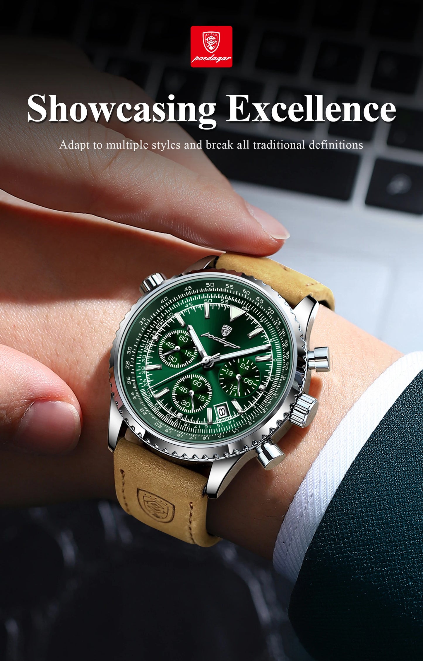 Luxury Waterproof Quartz Chronograph Watch for Men – Luminous Date & Military Style