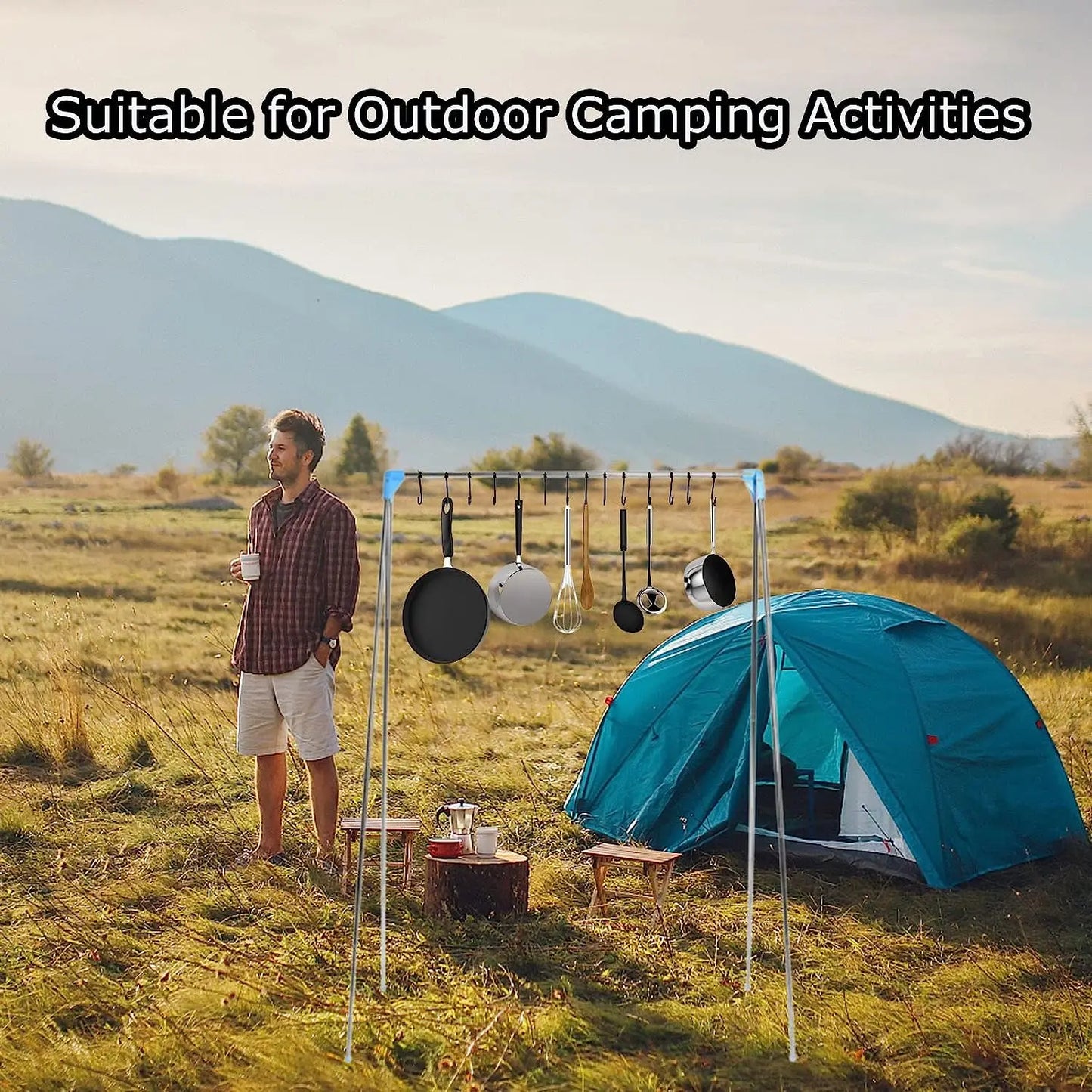 Portable Stainless Steel Travel Garment Rack – Foldable & Compact Clothes Organizer