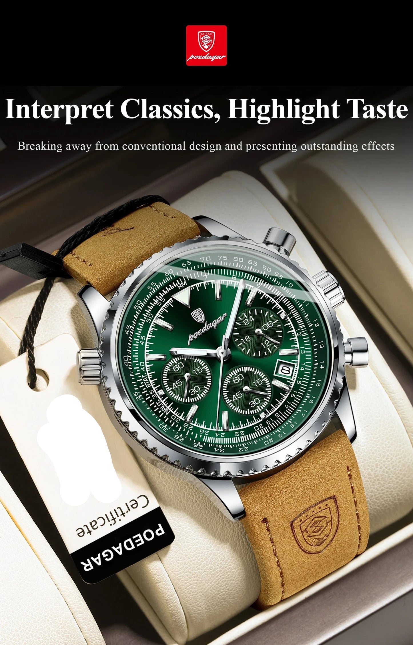 Luxury Waterproof Quartz Chronograph Watch for Men – Luminous Date & Military Style