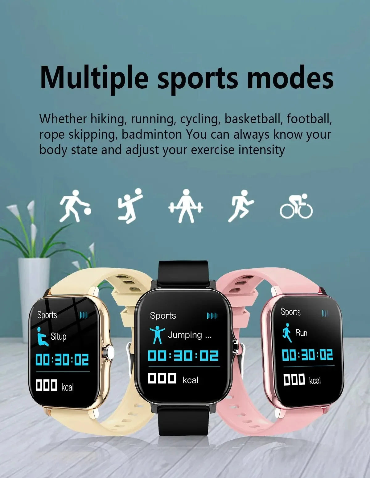 2024 Smart Watch for Men & Women - 1.44" DIY Faces, Bluetooth Call, Fitness Tracker