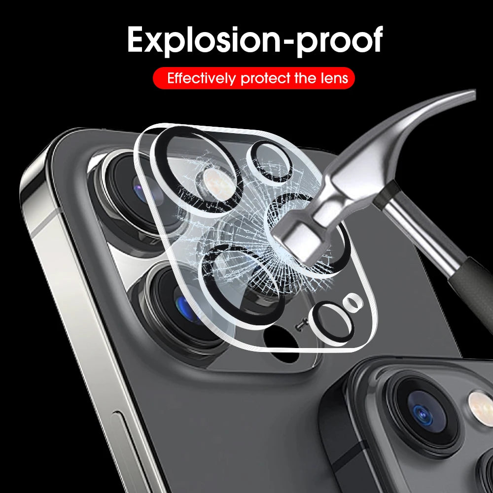HD Camera Lens Tempered Glass Protector for iPhone 13/14/15/16 Pro Max - Anti-Scratch & Full Coverage
