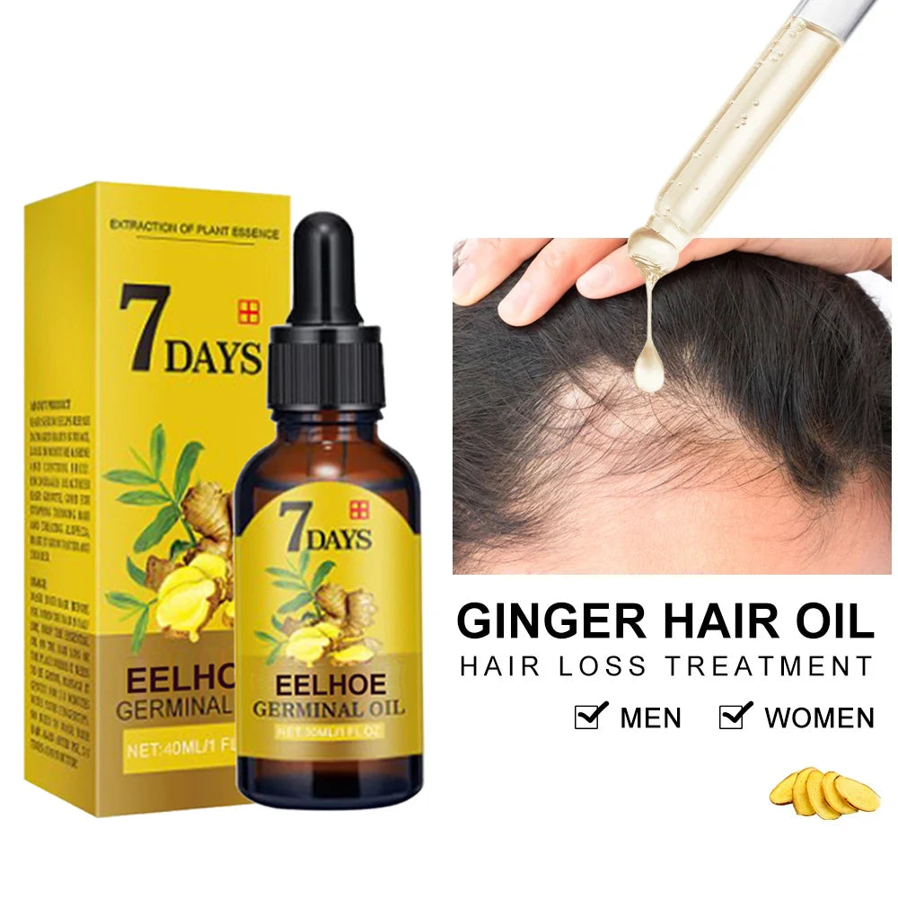 Ginger Hair Growth Serum - Anti-Hair Loss & Baldness Treatment - Fast Regrowth Hair Care Oil for Men & Women