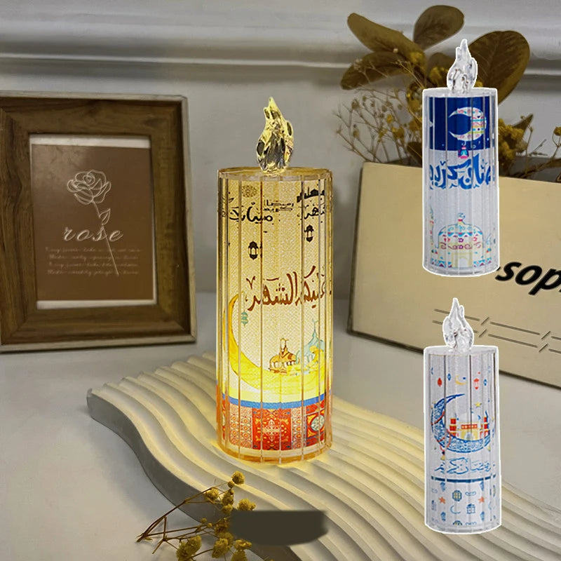 Ramadan 2025 LED Lantern – Eid Mubarak Table Ornament