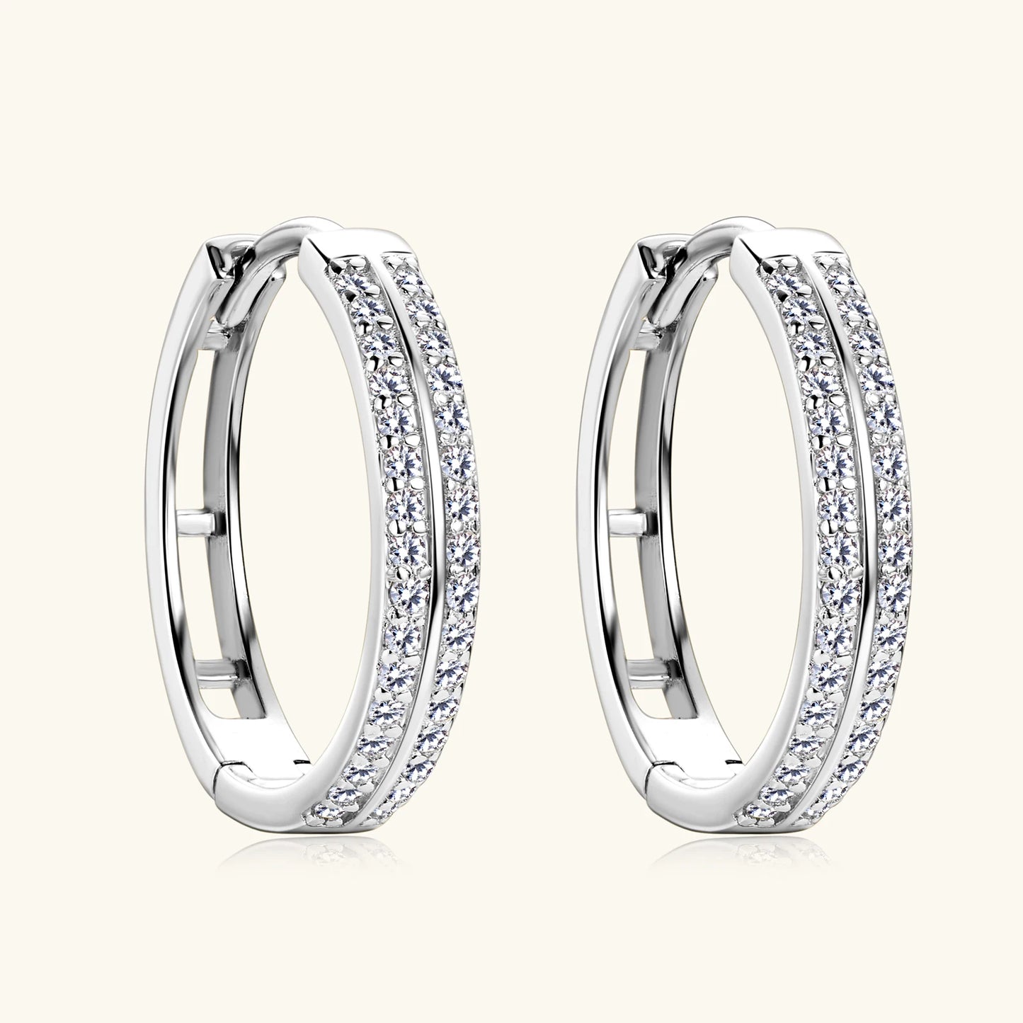 14K Gold Plated Moissanite Hoop Earrings – Real S925 Sterling Silver Fine Jewelry for Women