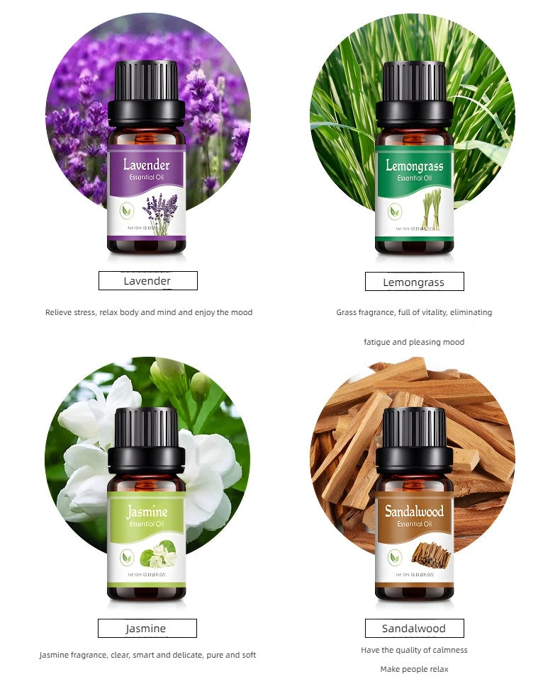 18 Fragrance Essential Oils Set - 10ml for Diffusers & Humidifiers