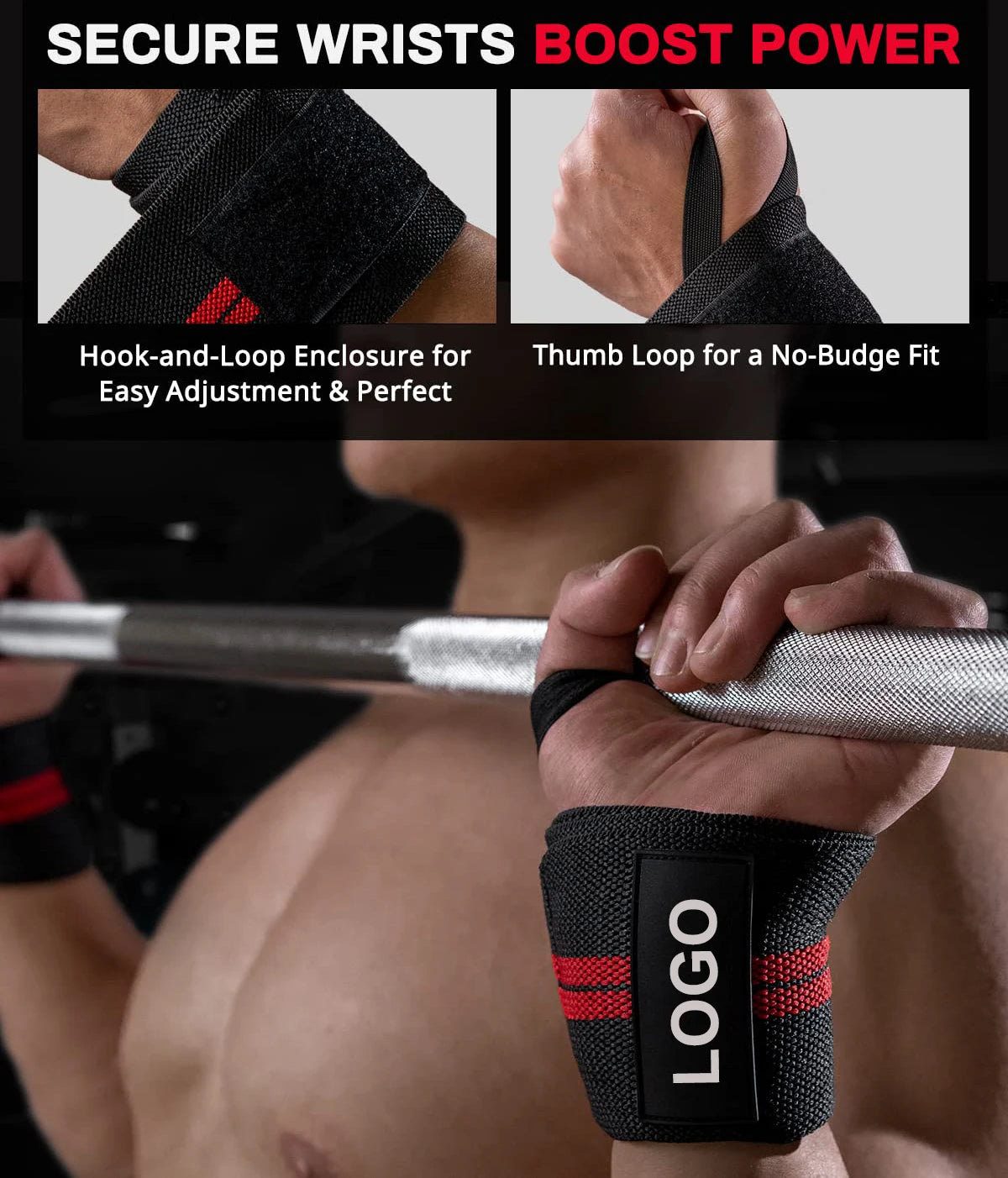 Weightlifting Wrist Wraps – Extra Strength Gym Support Straps for Fitness & Training