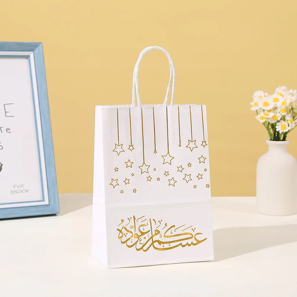 Eid Mubarak Candy Bags - 5/10pcs Ramadan Gift Bags with Star Design for Treats and Party Decorations