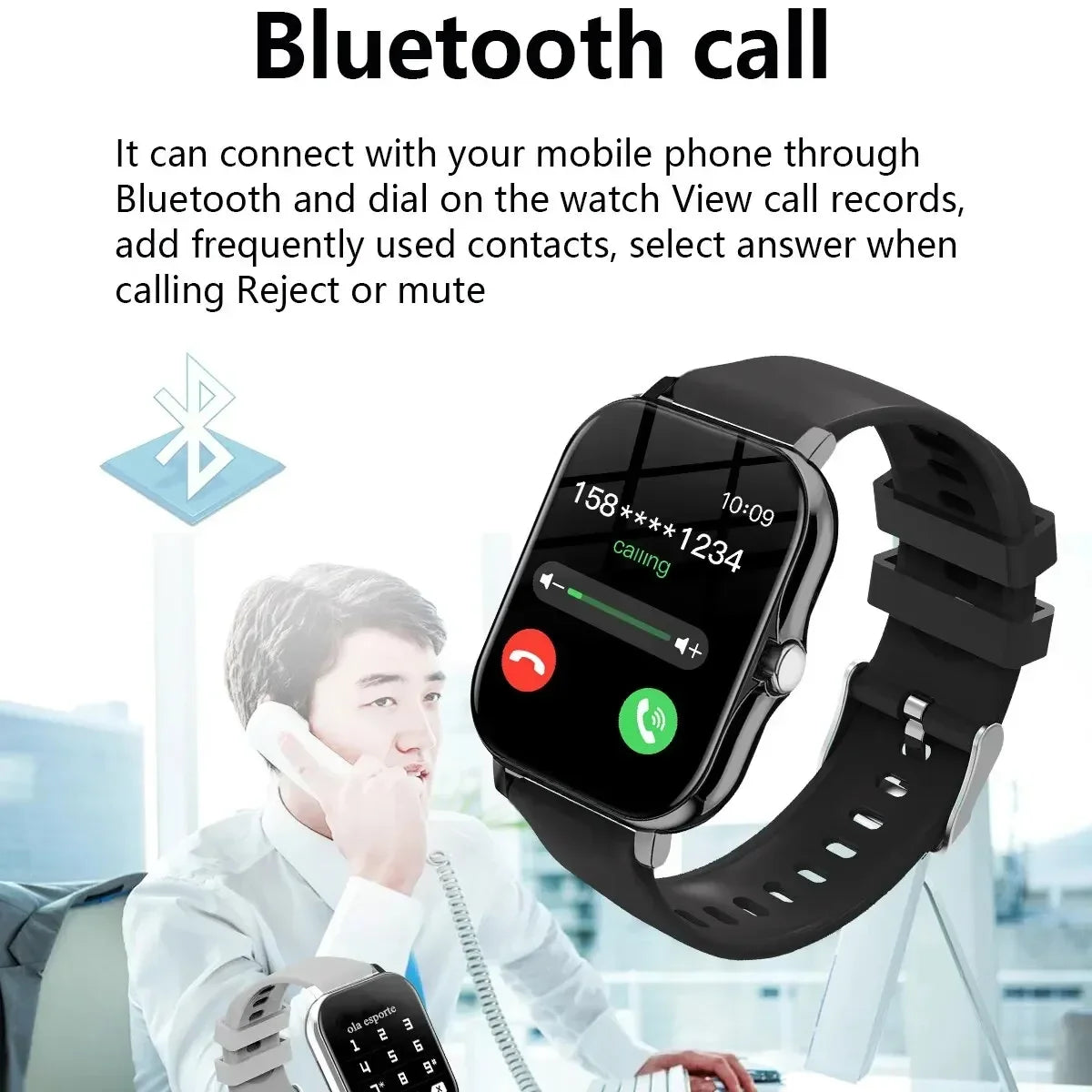 2024 Smart Watch for Men & Women - 1.44" DIY Faces, Bluetooth Call, Fitness Tracker