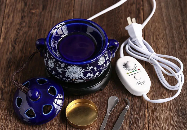 Electric Essential Oil Burner – Adjustable Temperature Aromatherapy Incense Censer
