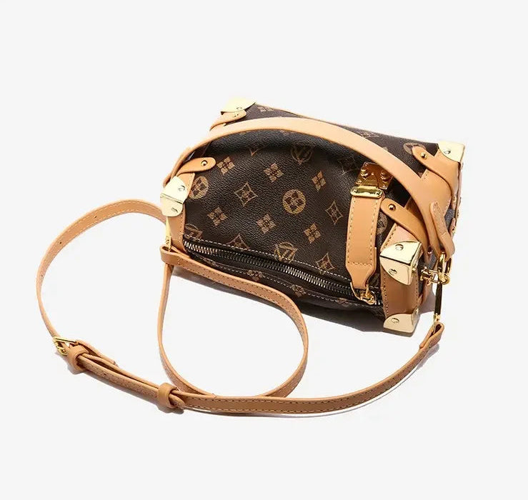 Women's 2025 Small PU Leather Square Shoulder Bag – Zipper Closure, Stylish Messenger Purse for Market, Gym, and City Walk