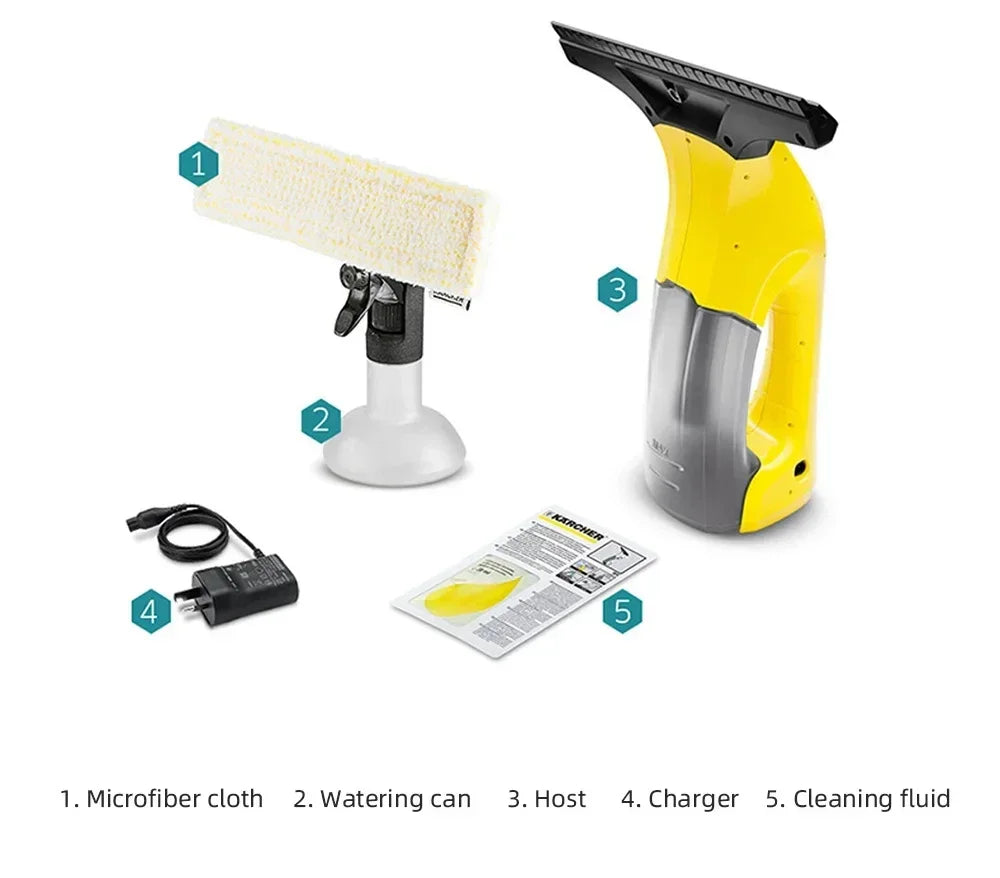 Karcher Wv1 Window Cleaner – Electric Glass Cleaning Tool With Strong Suction, Lightweight, Rechargeable, Multi-surface Use