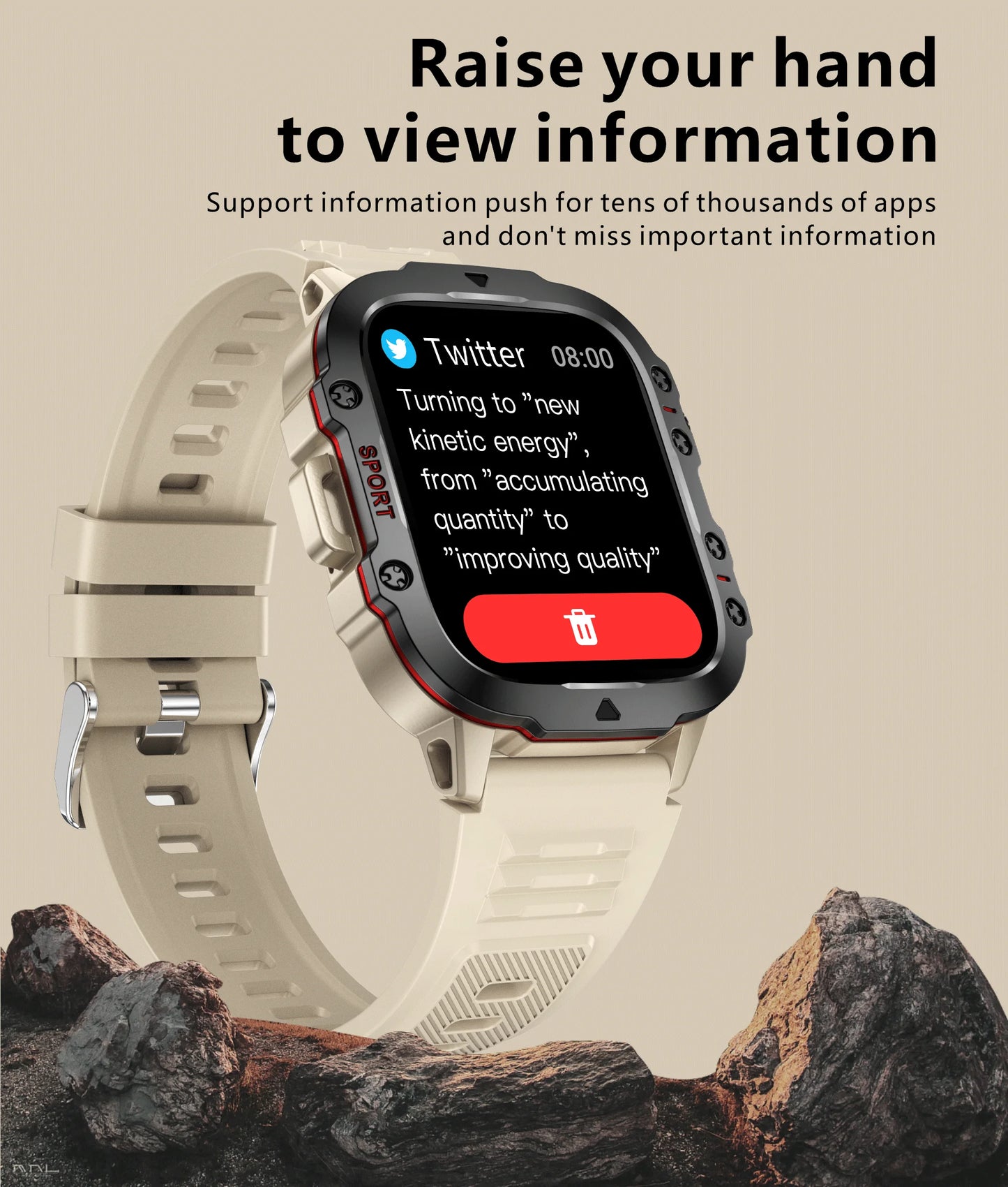 LIGE 1.96" Smart Watch Bluetooth Call & Voice Assistant | Waterproof Fitness Tracker for Men