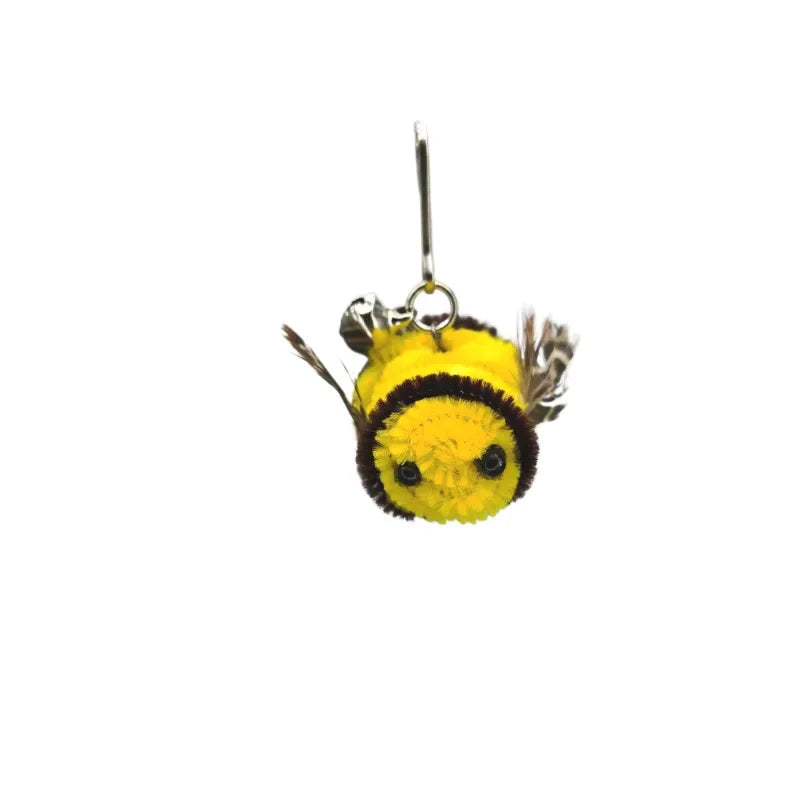 Natural Feather Cat Teaser Replacement Head – Bite-Resistant Toy with Bells