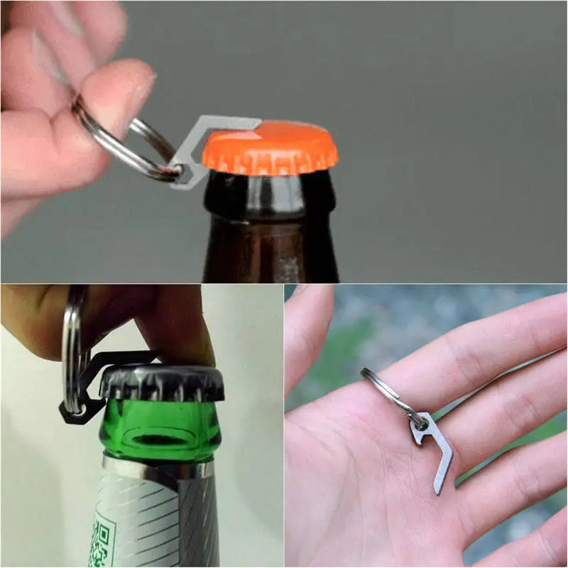 Mini Lightweight Beer Bottle Opener Keyring – Portable EDC Pocket Tool for Camping & Hiking