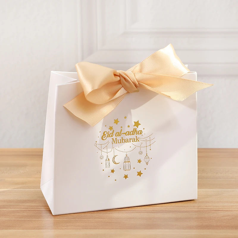 Eid Mubarak Candy Boxes - 10/20pcs Kraft Paper Gift Packing for Ramadan Kareem Party Supplies 2025