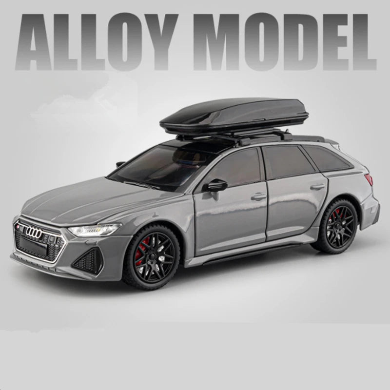AUDI RS6 Avant Station Wagon Diecast Metal Car Model With Sound & Light – Luxury Alloy Toy Vehicle For Kids & Collectors