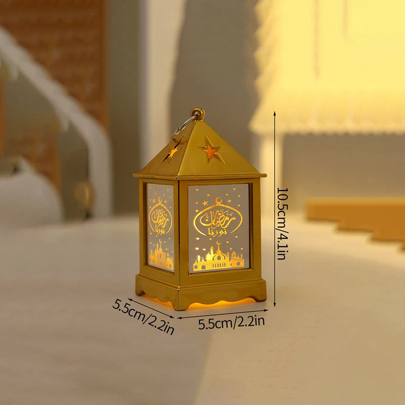 Ramadan 2025 LED Lantern – Eid Mubarak Table Ornament