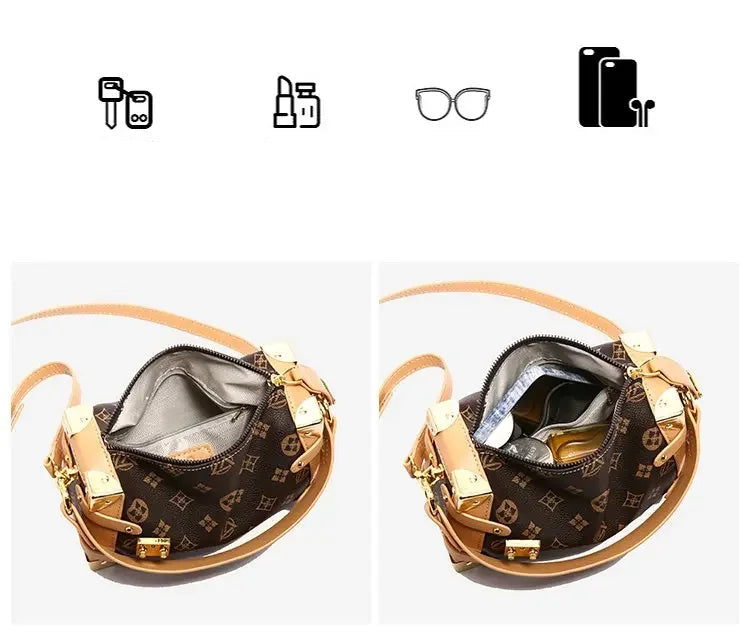 Women's 2025 Small PU Leather Square Shoulder Bag – Zipper Closure, Stylish Messenger Purse for Market, Gym, and City Walk