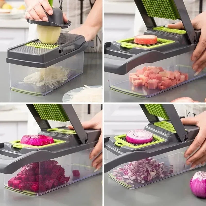 14-in-1 Multifunctional Vegetable Chopper & Slicer – Stainless Steel Food Grater for Easy Food Prep