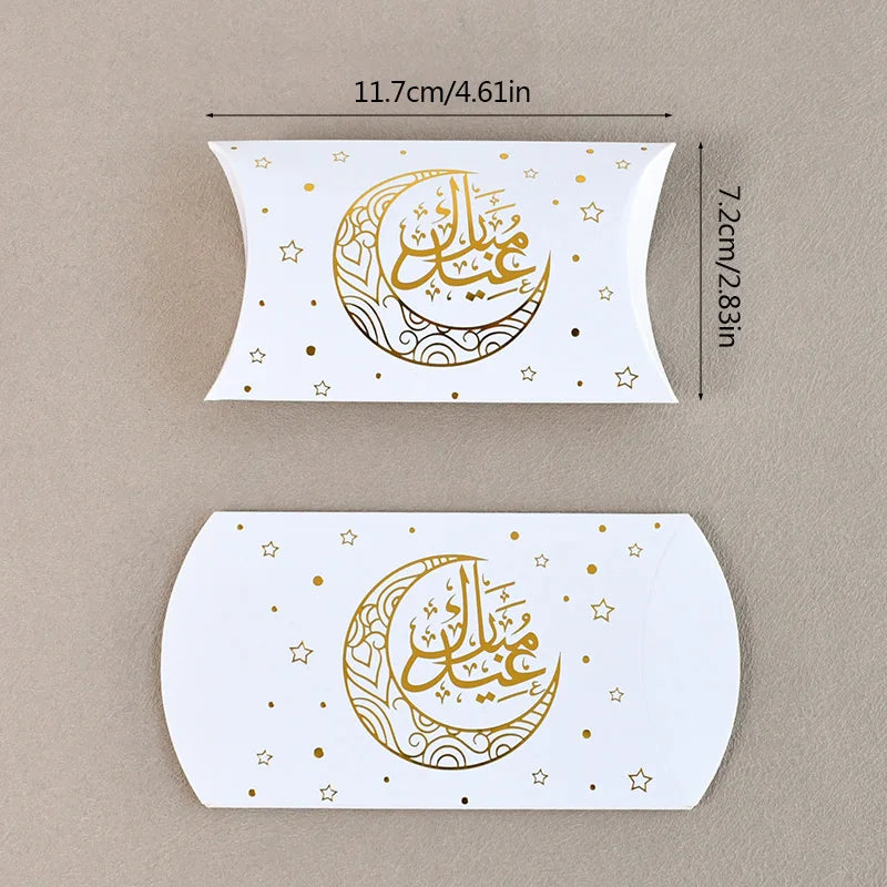 Eid Mubarak Candy Boxes - 10/20pcs Kraft Paper Gift Packing for Ramadan Kareem Party Supplies 2025