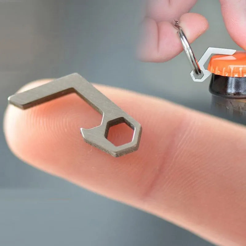 Mini Lightweight Beer Bottle Opener Keyring – Portable EDC Pocket Tool for Camping & Hiking