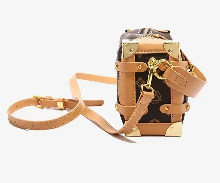 Women's 2025 Small PU Leather Square Shoulder Bag – Zipper Closure, Stylish Messenger Purse for Market, Gym, and City Walk