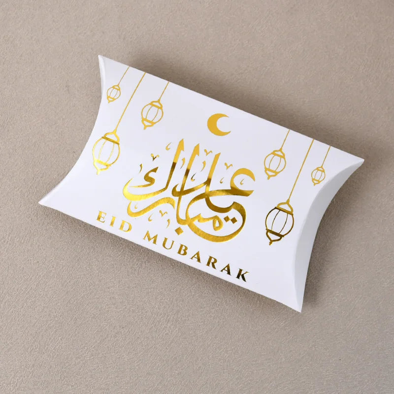 Eid Mubarak Candy Boxes - 10/20pcs Kraft Paper Gift Packing for Ramadan Kareem Party Supplies 2025