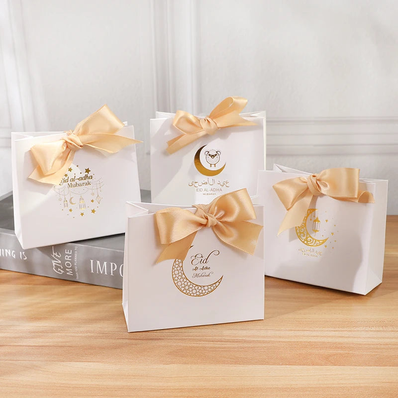 Eid Mubarak Candy Boxes - 10/20pcs Kraft Paper Gift Packing for Ramadan Kareem Party Supplies 2025