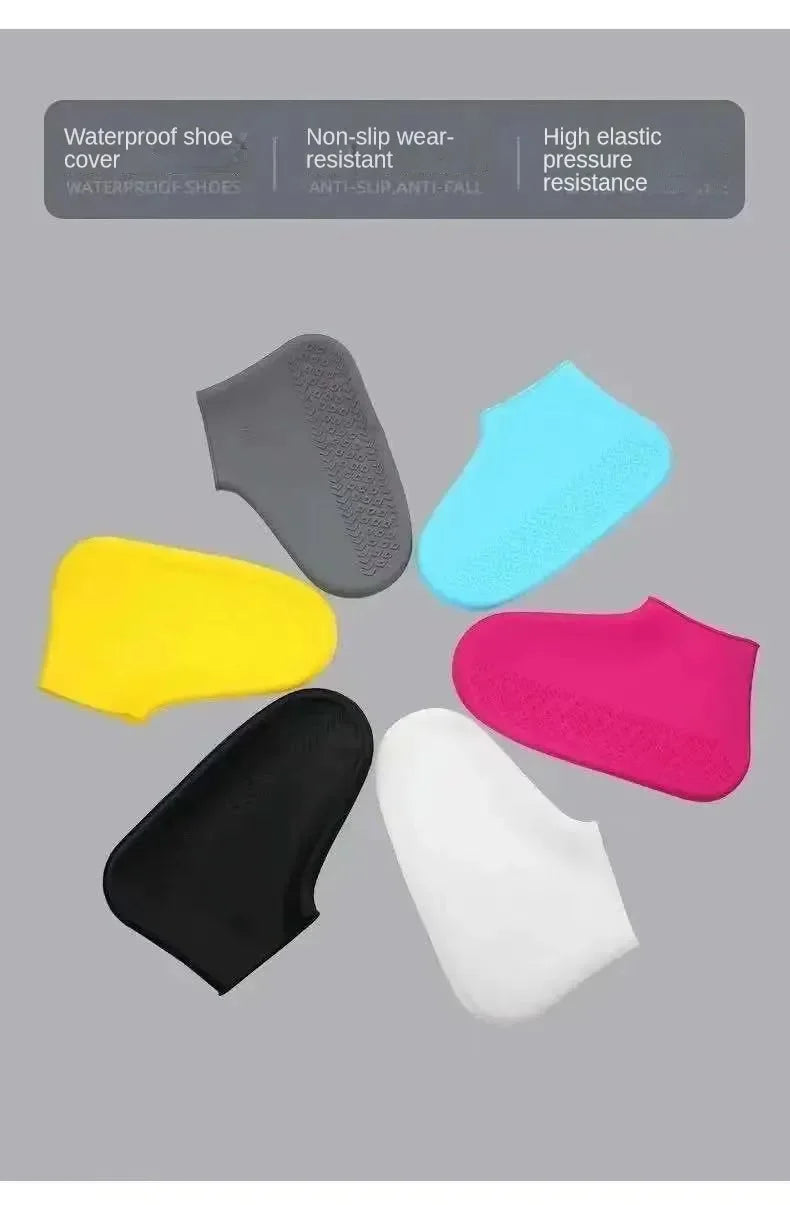 Silicone Waterproof Shoe Covers - Slip-Resistant Rubber Overshoes for Rainy Days