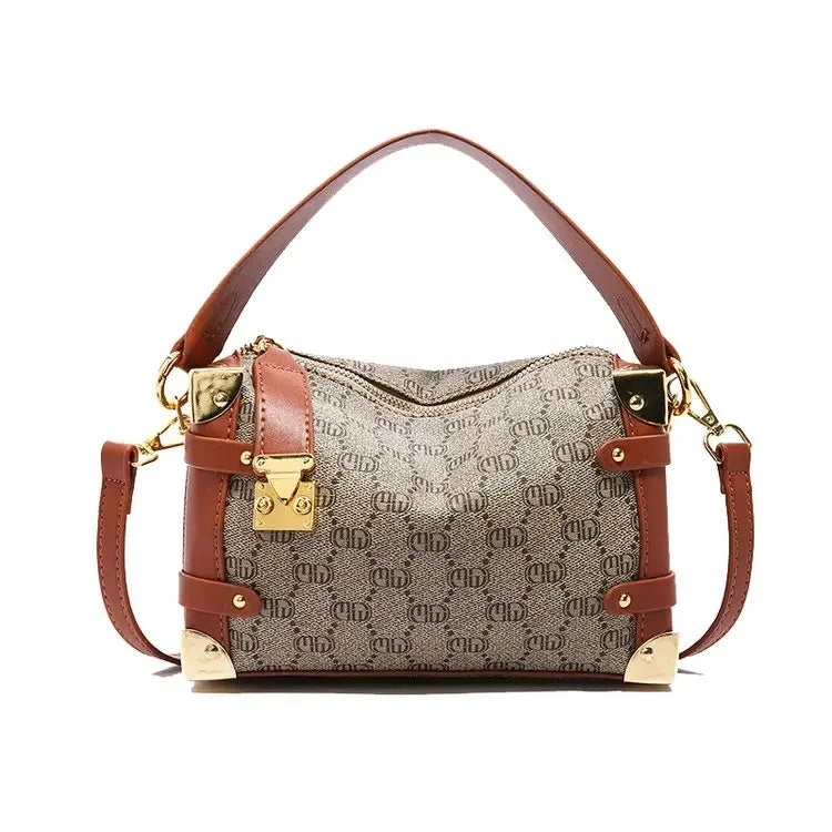 Women's 2025 Small PU Leather Square Shoulder Bag – Zipper Closure, Stylish Messenger Purse for Market, Gym, and City Walk