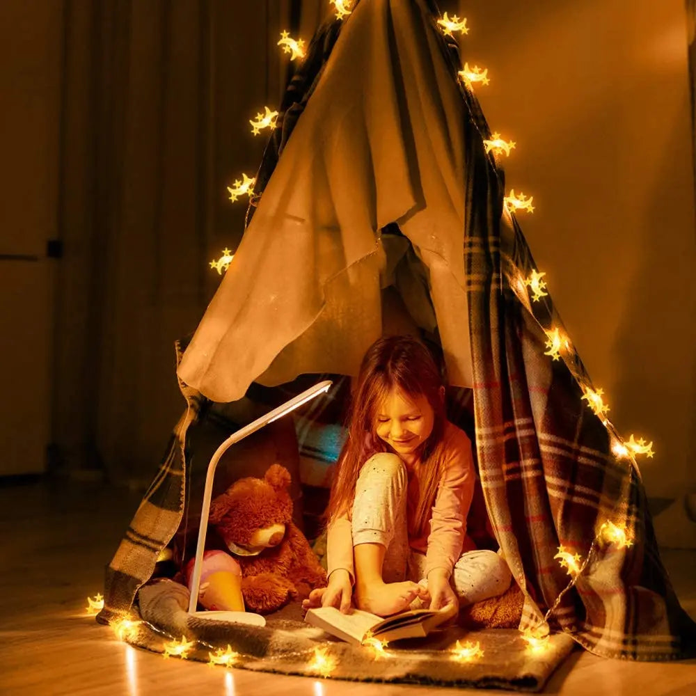 Star & Moon LED Fairy String Lights – Battery Powered Ramadan & Holiday Decoration