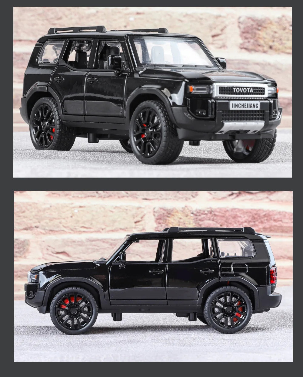 1:32 Toyota 2024 Prado Land Cruiser SUV Diecast Metal Car Toy with Sound & Light