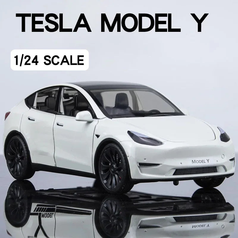 1:24 Tesla Model Y, 3, S Diecast Car – Alloy Toy with Sound & Light