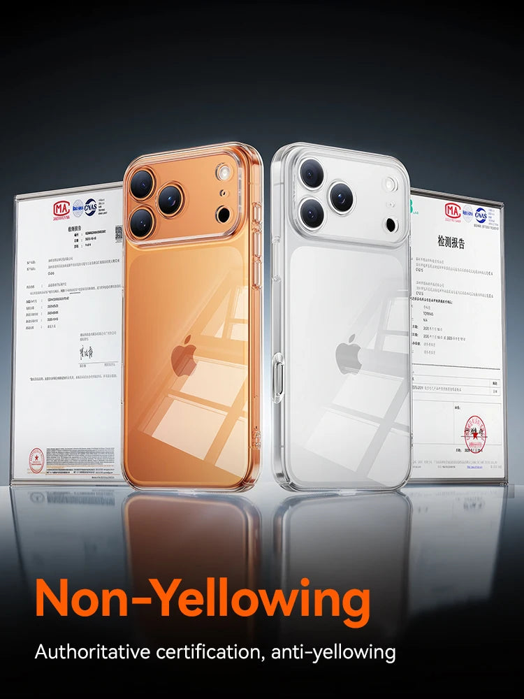 Crystal Clear Case For Iphone 17/16 Pro Max – Anti-Yellow Shockproof Transparent Pc Cover With Lens Protection