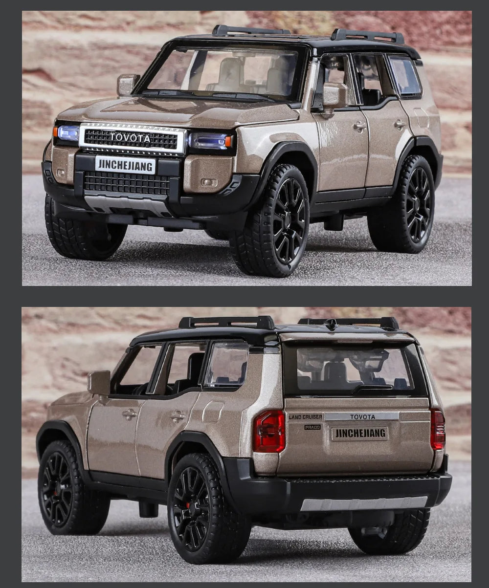 1:32 Toyota 2024 Prado Land Cruiser SUV Diecast Metal Car Toy with Sound & Light