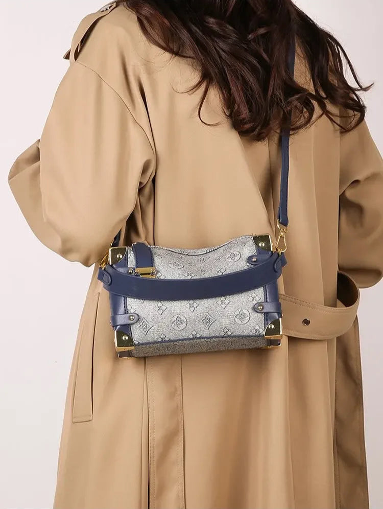 Women's 2025 Small PU Leather Square Shoulder Bag – Zipper Closure, Stylish Messenger Purse for Market, Gym, and City Walk