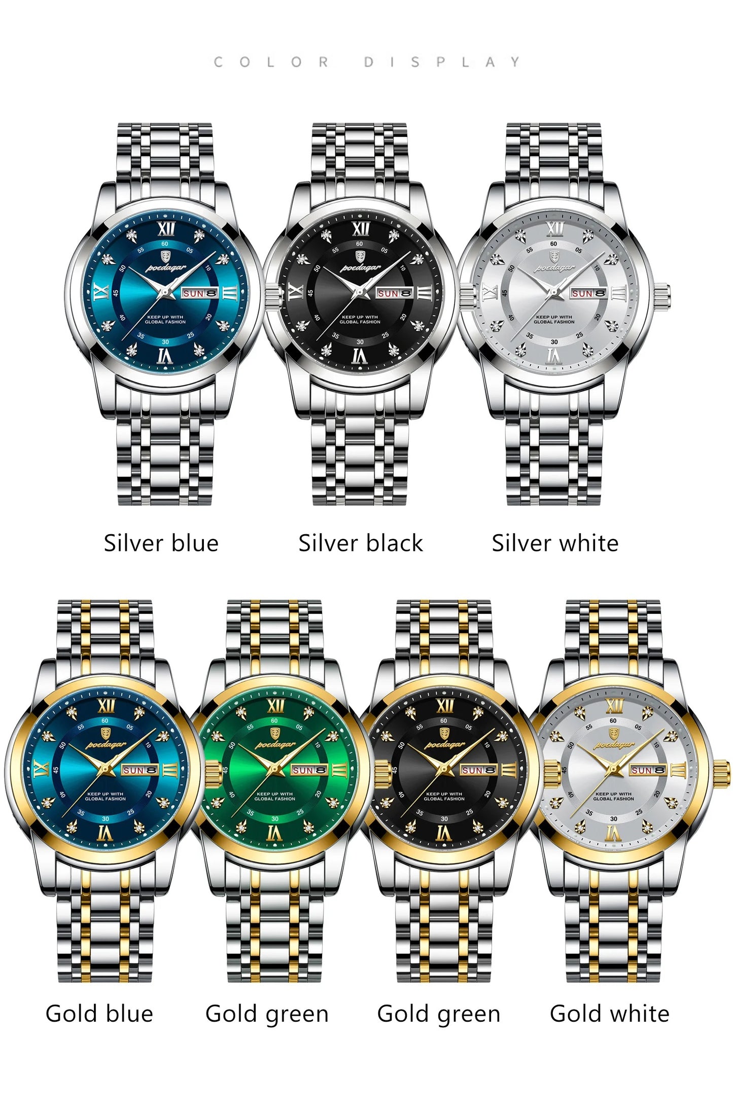 Men's Luxury Sports Watch – Waterproof Quartz with Luminous Date & Week Display