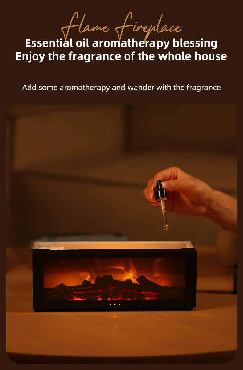 Fireplace Flame Humidifier – Simulated Aromatherapy & Ambient Light, USB Plug-In