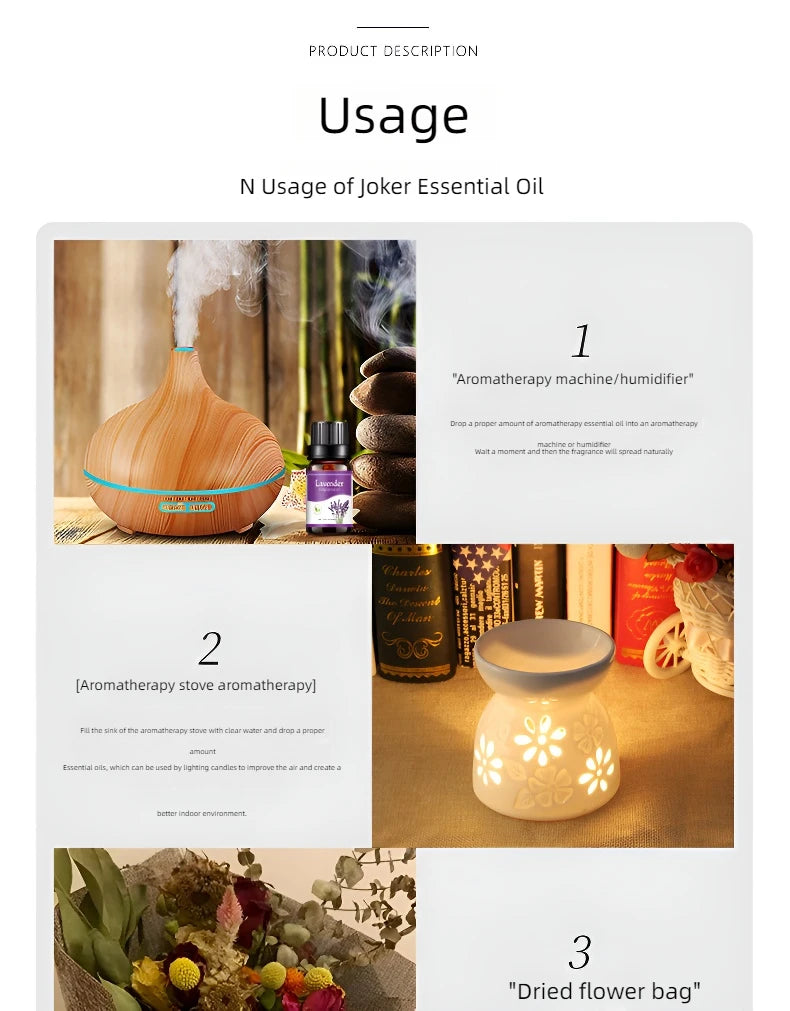 18 Fragrance Essential Oils Set - 10ml for Diffusers & Humidifiers