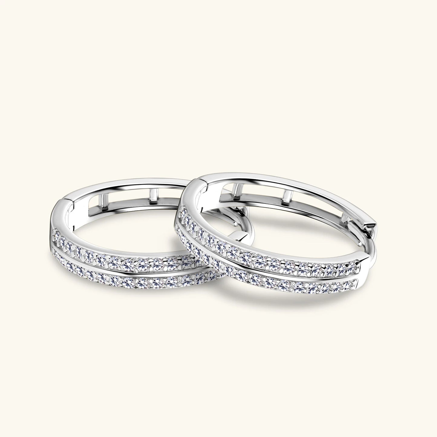 14K Gold Plated Moissanite Hoop Earrings – Real S925 Sterling Silver Fine Jewelry for Women