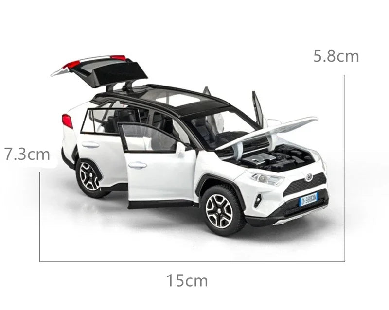 1:32 Toyota RAV4 Highlander Diecast Model – Alloy SUV Toy with Sound & Light