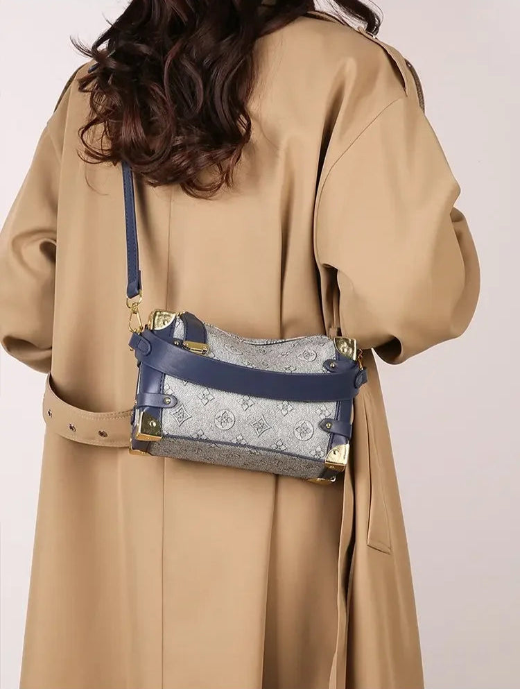 Women's 2025 Small PU Leather Square Shoulder Bag – Zipper Closure, Stylish Messenger Purse for Market, Gym, and City Walk