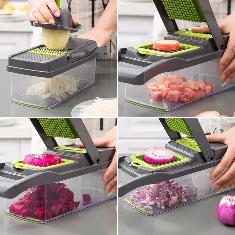 14-in-1 Multifunctional Vegetable Chopper & Slicer – Stainless Steel Food Grater for Easy Food Prep