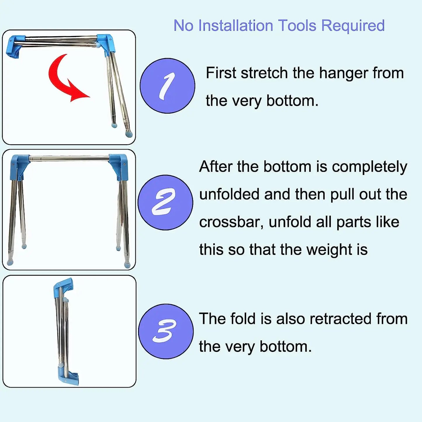 Portable Stainless Steel Travel Garment Rack – Foldable & Compact Clothes Organizer