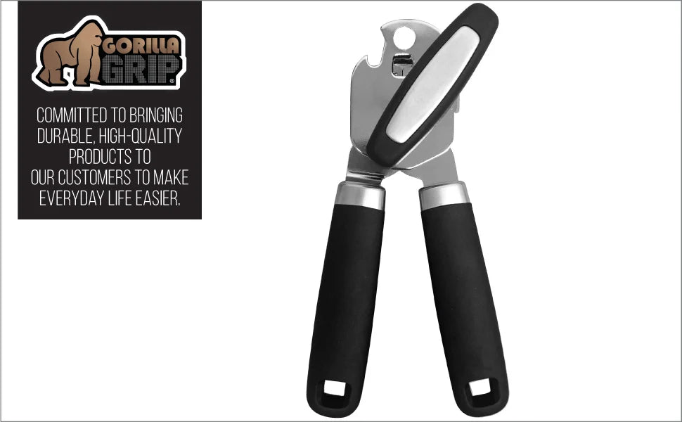 Heavy-Duty Stainless Steel Manual Can Opener with Soft Touch Handle – Rust Resistant & Ergonomic Design