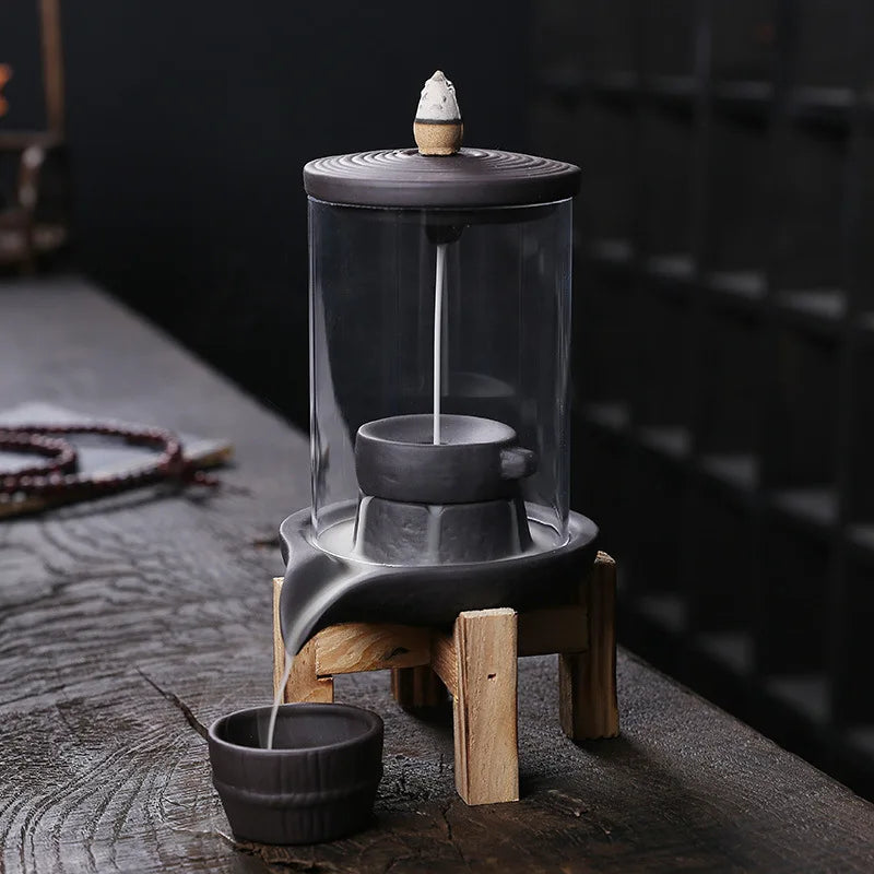 Purple Sand Backflow Incense Burner – Indoor Aroma Diffuser & Decorative Craft