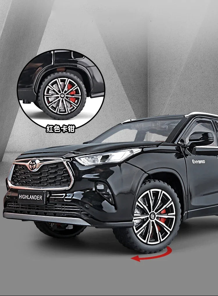 1:24 Toyota Highlander SUV Diecast Model – Alloy Toy with Sound & Light