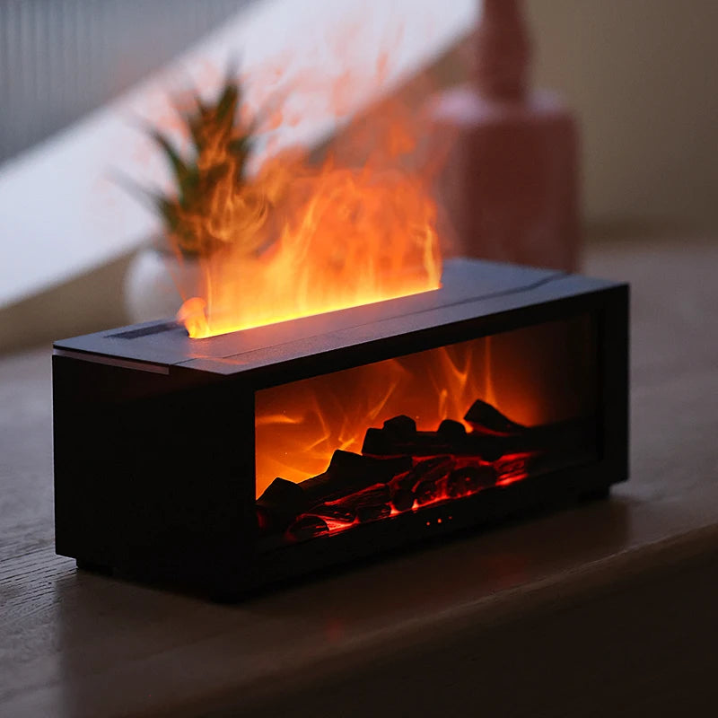 Fireplace Flame Humidifier – Simulated Aromatherapy & Ambient Light, USB Plug-In